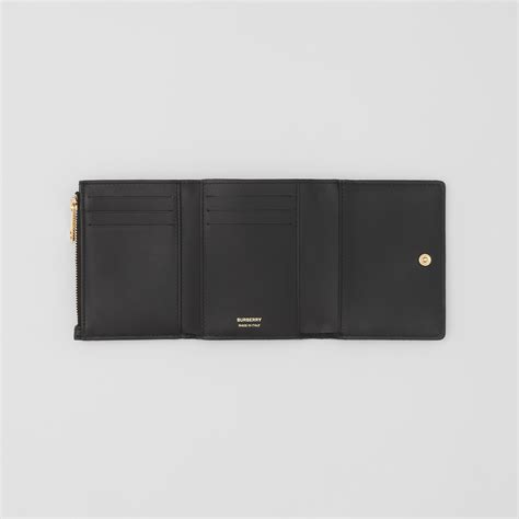 burberry women's black quilted leather wallet|small Burberry wallet for women.